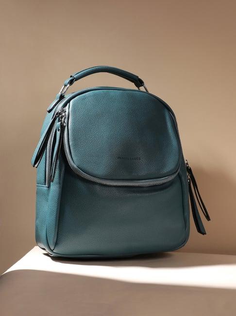 hautesauce teal blue large leather mini backpack