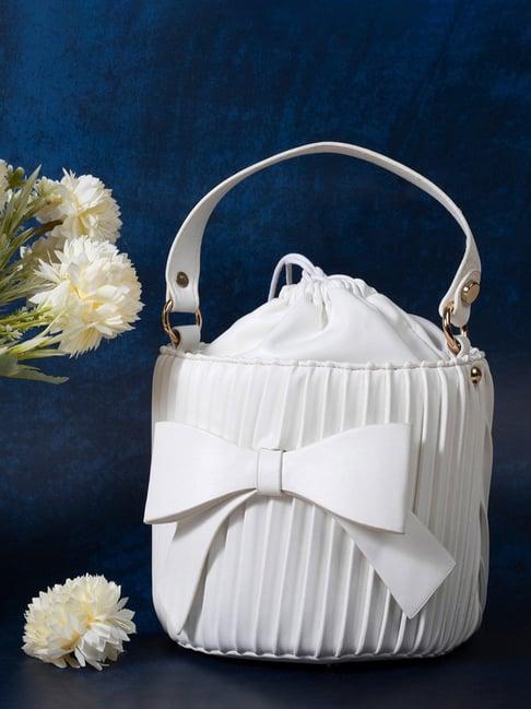 hautesauce white medium bucket handbag