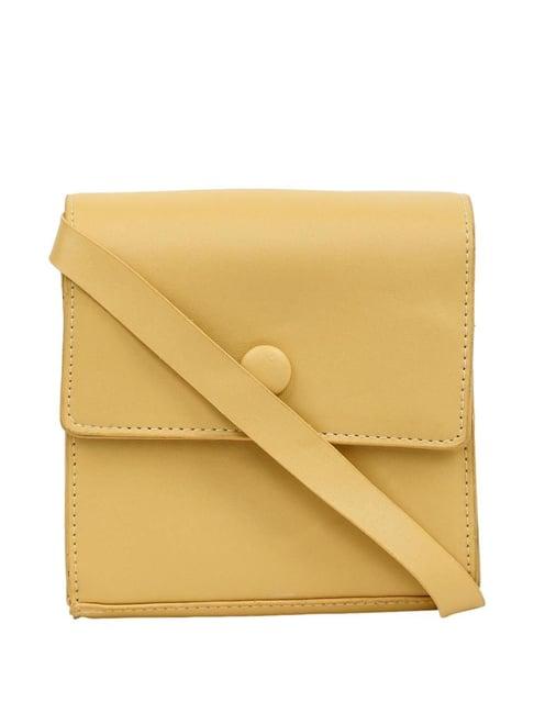hautesauce yellow solid small sling handbag