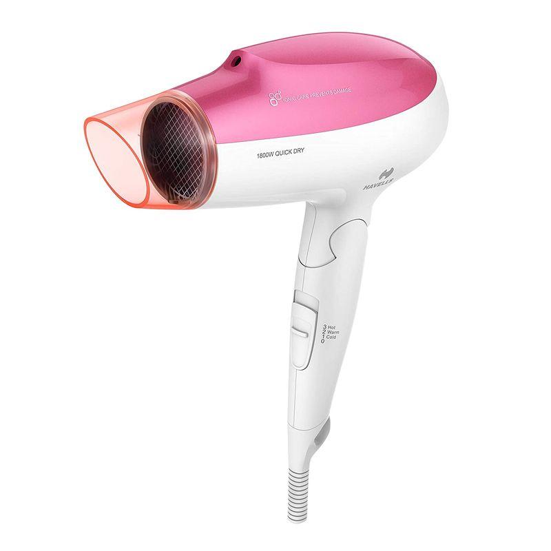 havells hd3225 ionic cool shot foldable hair dryer 1800w (pink)