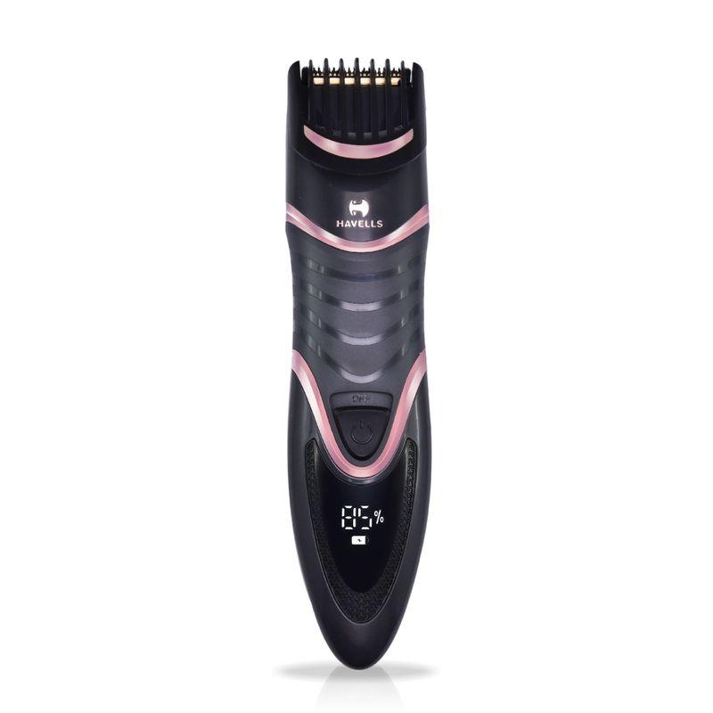 havells bt9010 digital & usb quick charge zoom wheel beard trimmer (rose gold)