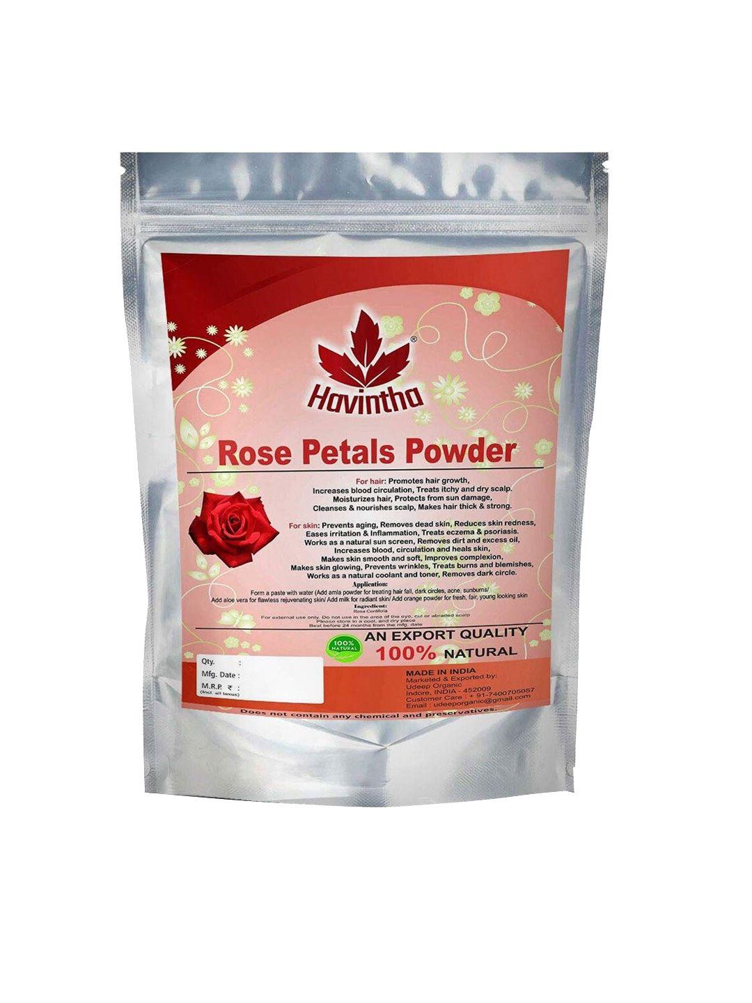 havintha pure & natural rose petals powder for face pack and skin care 100 g