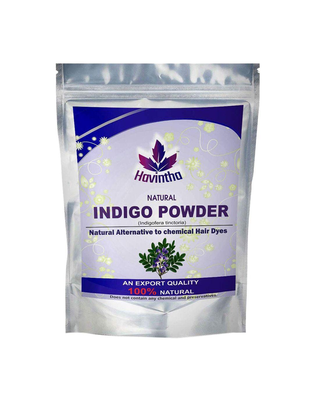 havintha black indigo powder for hair & beard colour (indigofera tinctoria)