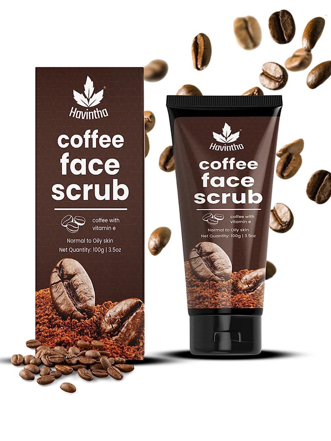 havintha coffee face scrub with vitamin e - 100g