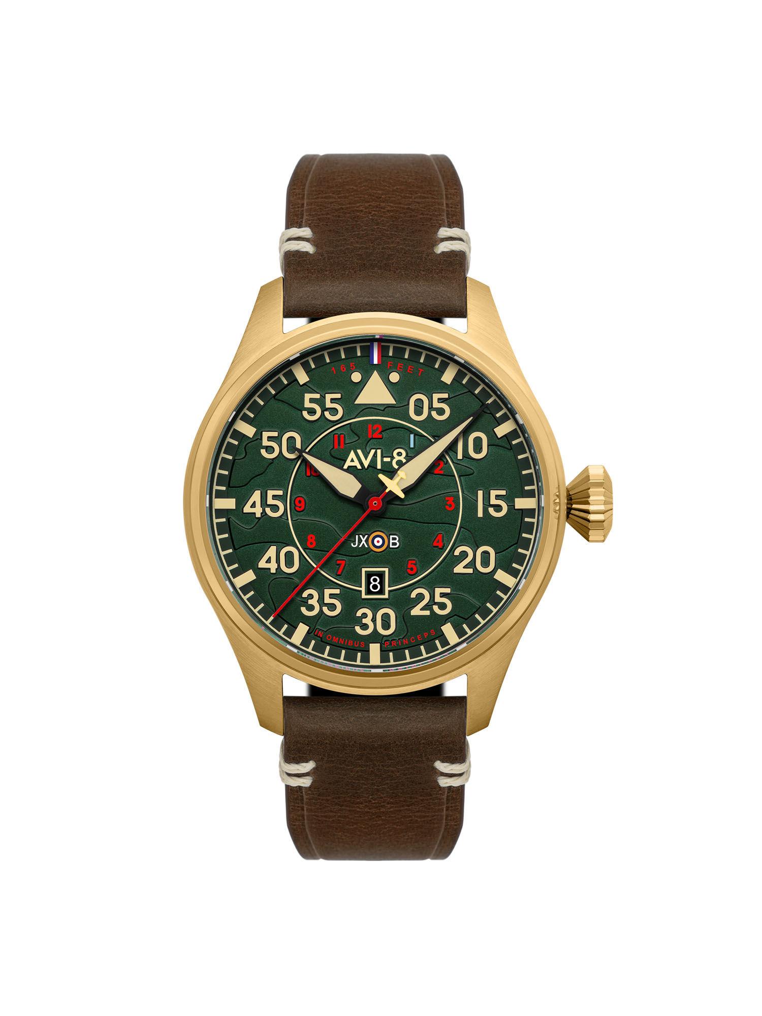 hawker hurricane automatic green round dial mens watch - av-4097-04