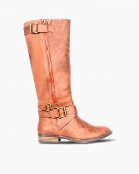 hayyley calf-length boots with buckles