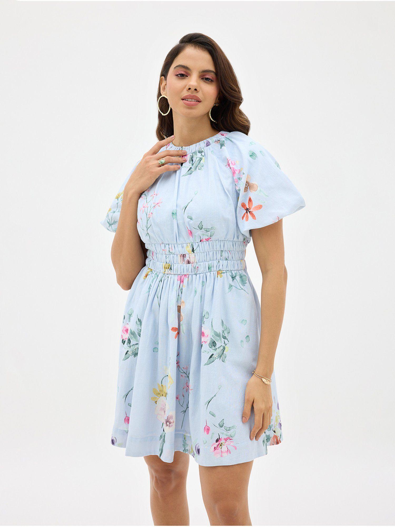 hazel fit and flare dress with back cut-out