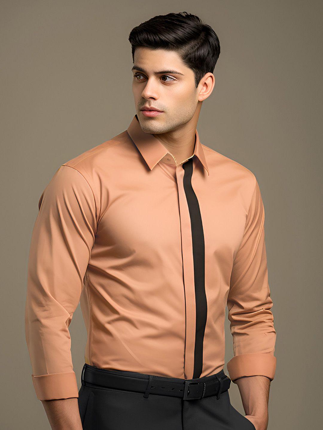 he spoke modern tailored fit twill pure cotton formal shirt