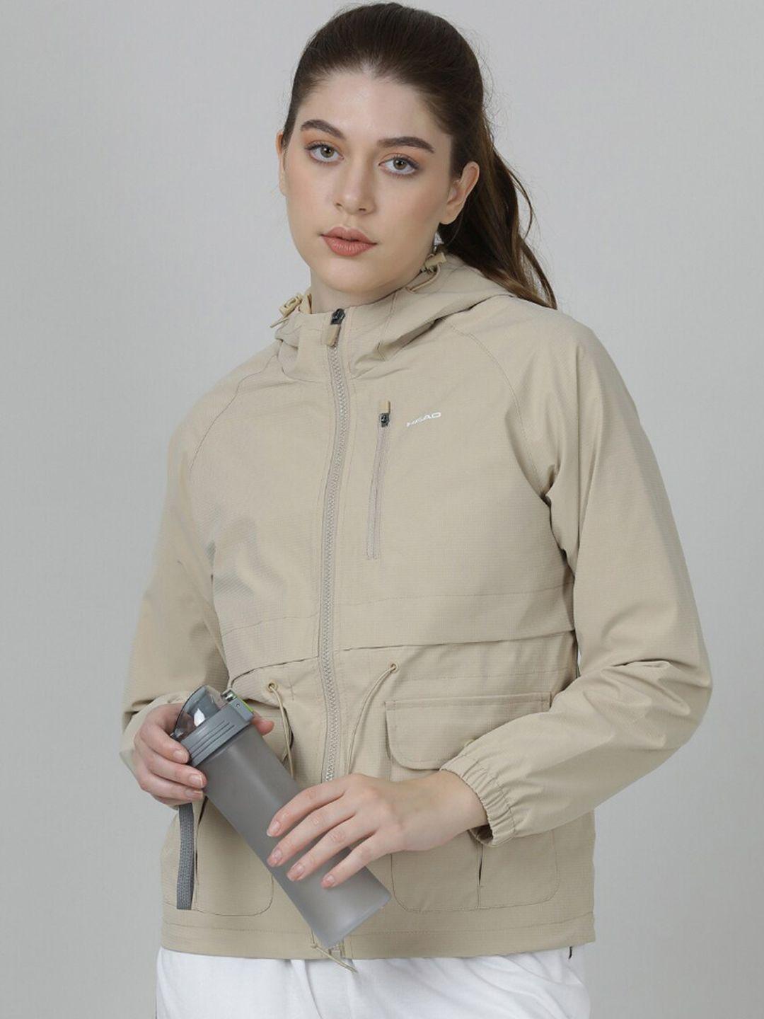 head women zip detail long sleeves hooded tailored jacket