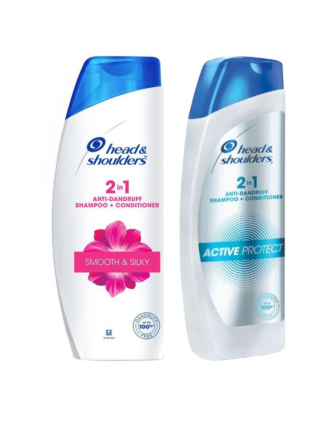 head & shoulders set of 2 smooth & silky & active protect 2-in-1 shampoo & conditioner