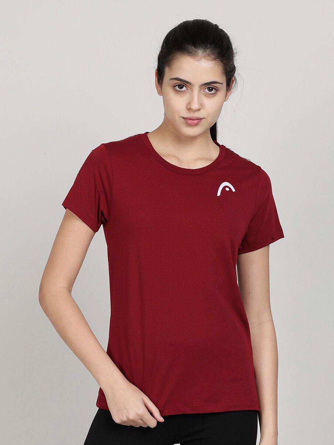 head women maroon slim fit t-shirt