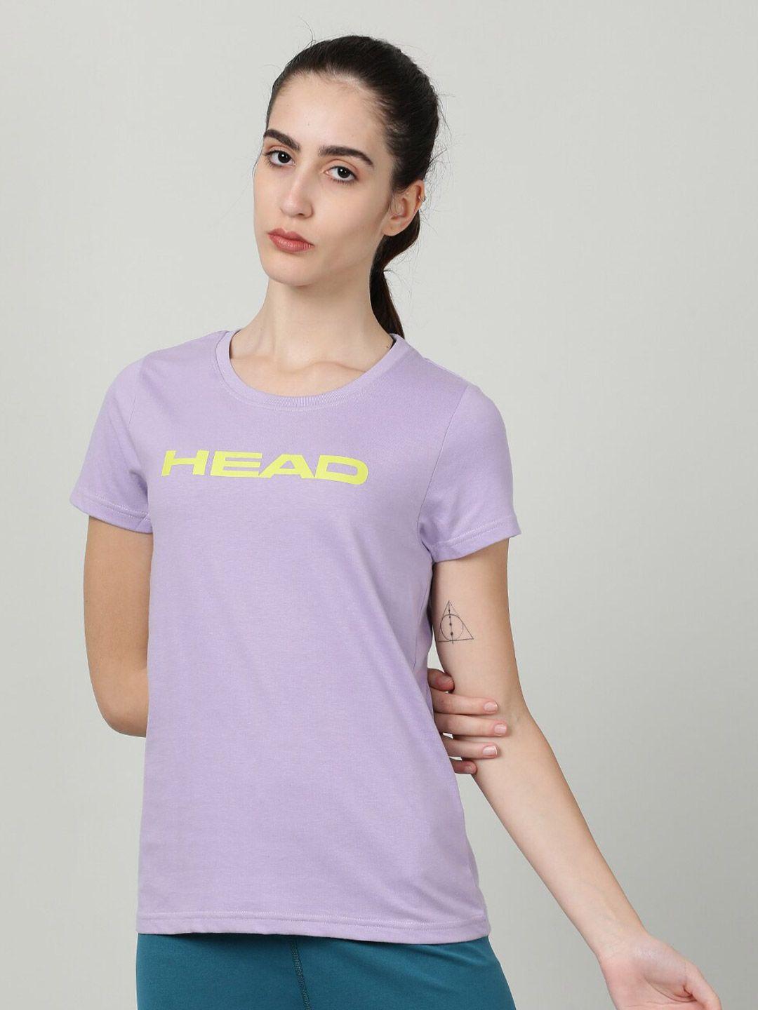 head women purple v-neck t-shirt