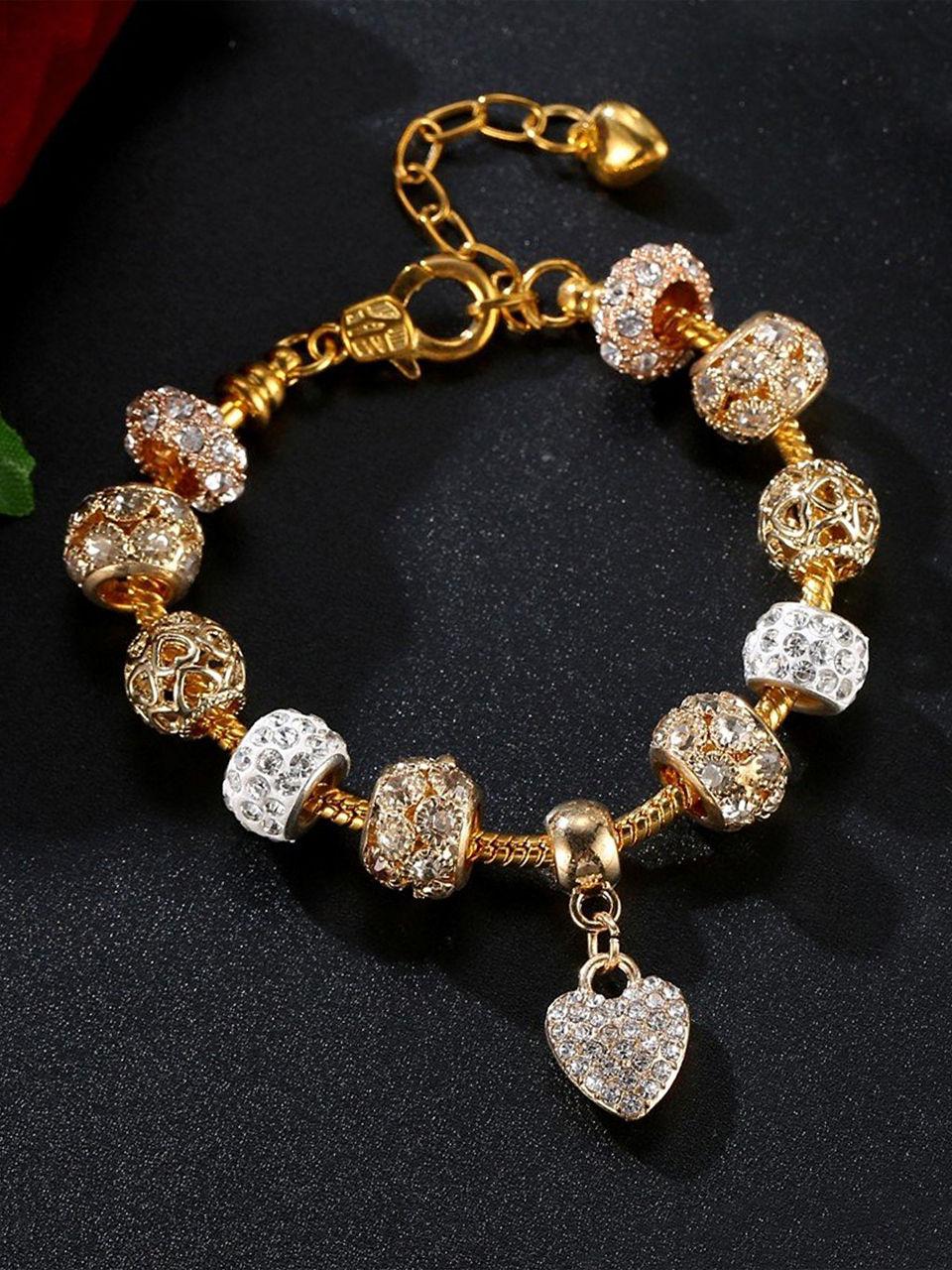 heart charm pandora style bracelet