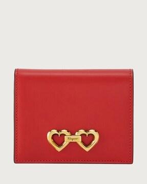 heart compact bi-fold wallet