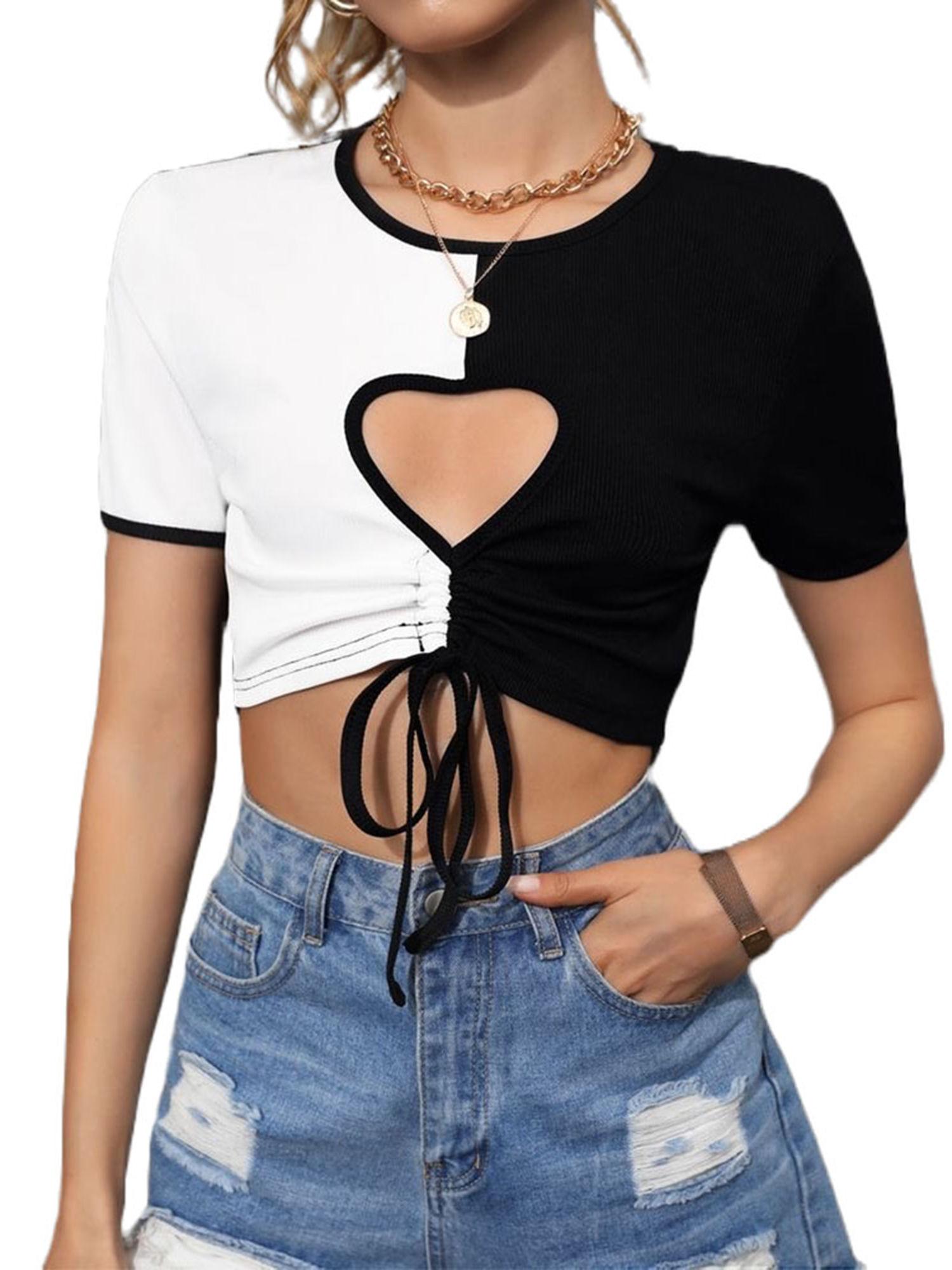 heart cut out top for womens