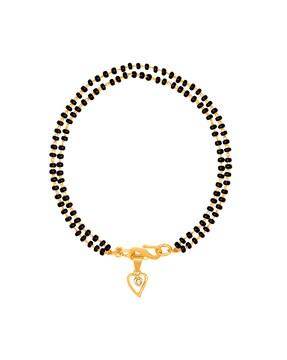 heart-design gold-plated mangalsutra bracelet