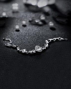 heart pattern stone-studded bracelet