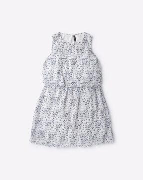 heart print a-line dress