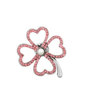 heart-shaped floral brooch