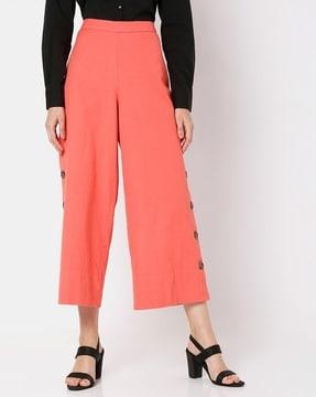 heather high-rise flat-front pants