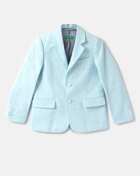 heathered blazer with notched lapel