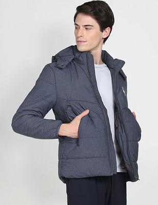 heathered hooded jacket