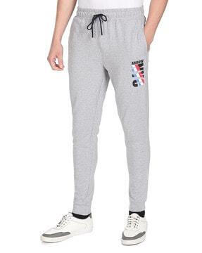 heathered joggers with elasticated drawcord