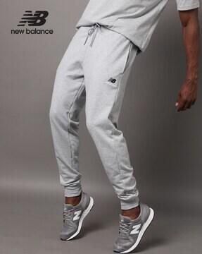 heathered joggers with elasticated drawstring waist