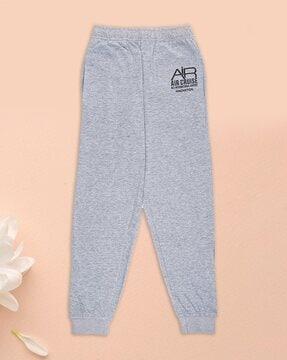 heathered joggers with placement print