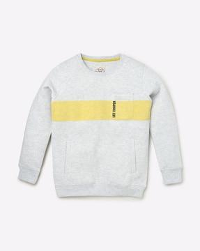 heathered panelled sweatshirt with insert pockets