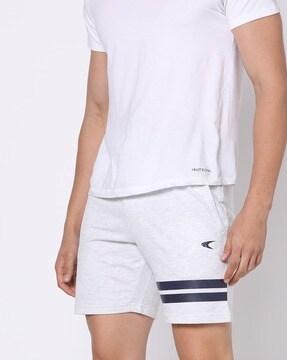 heathered shorts with drawstring waist