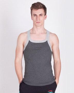 heathered sleeveless vest