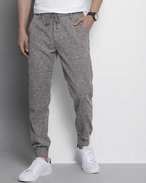 heathered slim fit flat-front joggers