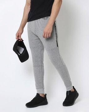 heathered slim fit joggers with drawstring waist