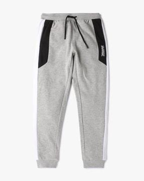 heathered sweat joggers with contrast taping