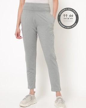 heathered track pants with insert pockets