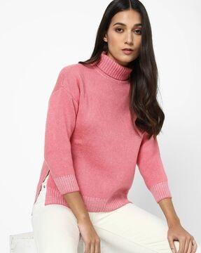 heathered turtleneck sweater