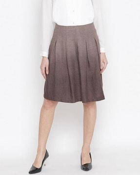 heathered a-line skirt