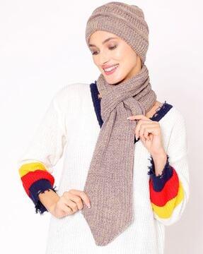 heathered beanie & muffler set