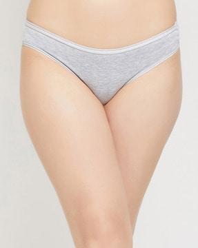 heathered bikini briefs with elasticated waist