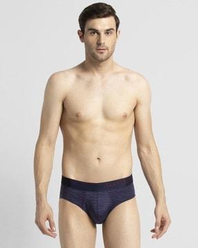 heathered briefs with elasticated waist