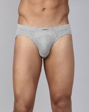 heathered briefs with elasticated waistband