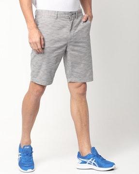 heathered city shorts with slant pockets