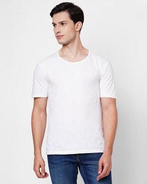 heathered cotton crew-neck t-shirt