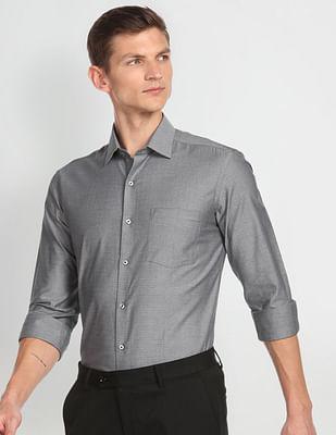 heathered cotton formal shirt