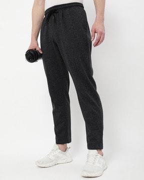 heathered cotton straight track pants