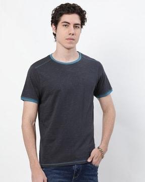 heathered crew-neck cotton t-shirt