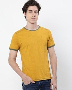 heathered crew-neck cotton t-shirt