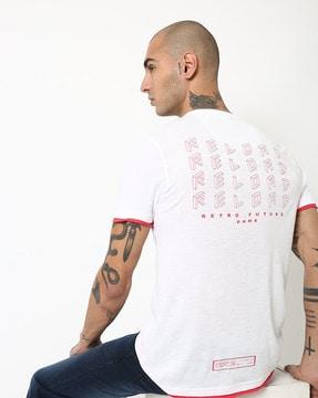 heathered crew-neck longline t-shirt