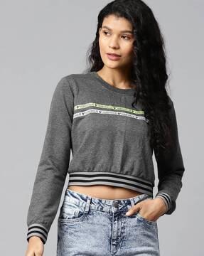 heathered crew-neck sweatshirt